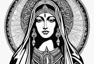 “Totus tuus”
with image of Our Lady of Aparecida outline tattoo idea