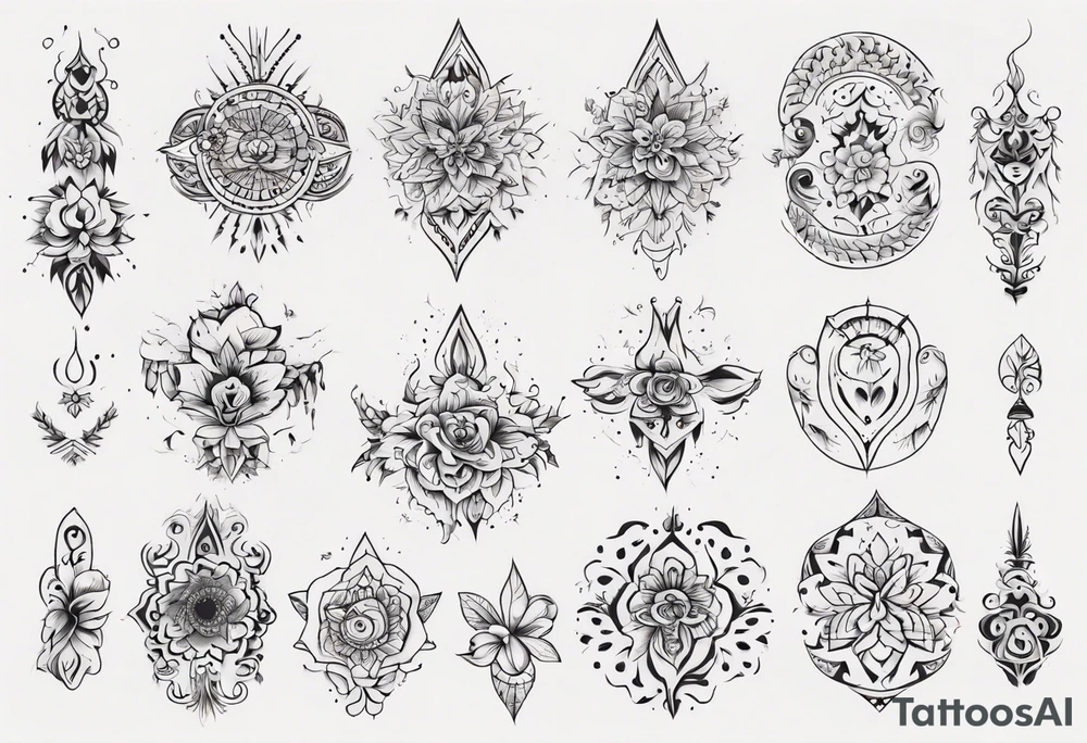 Minimalist Ornemental traditional henne style tattoo idea