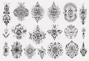 Minimalist Ornemental traditional henne style tattoo idea