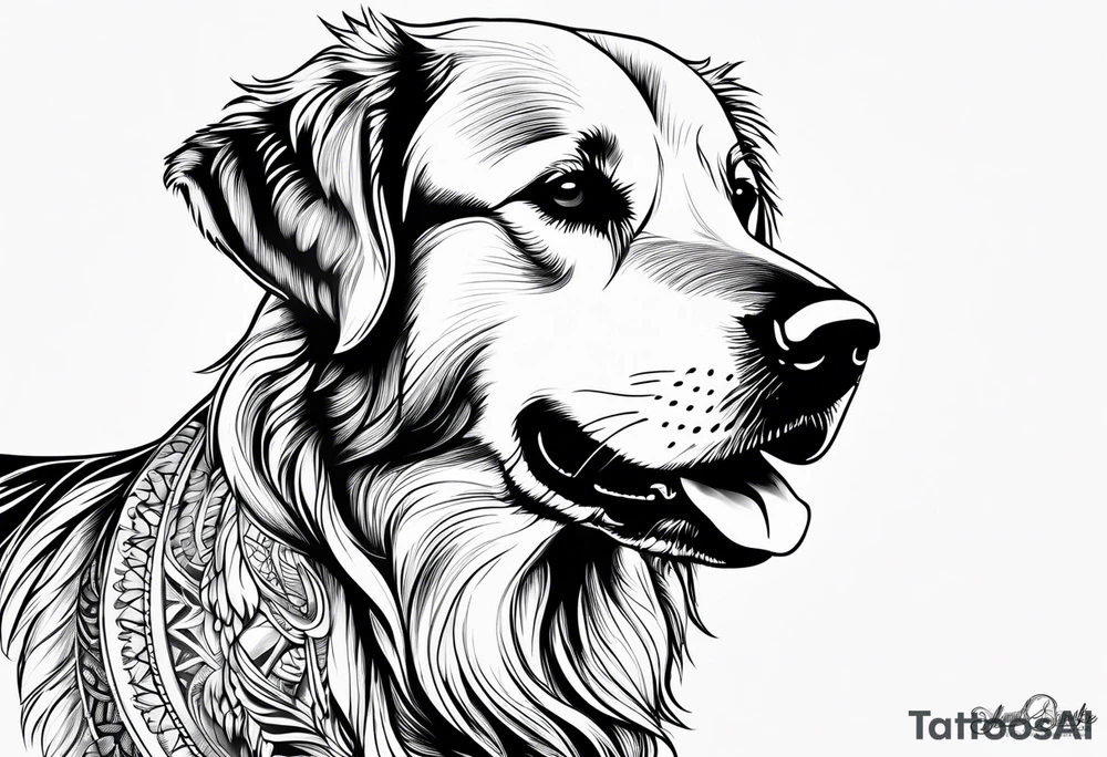 Golden retriever tattoo idea