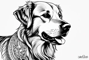 Golden retriever tattoo idea