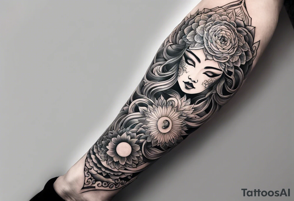 Reincarnation long forearm tattoo tattoo idea