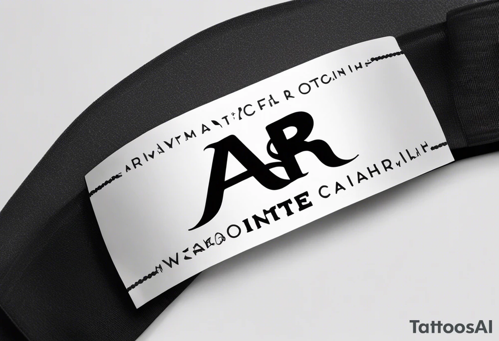 A headband with the letters A R in the middle tattoo idea