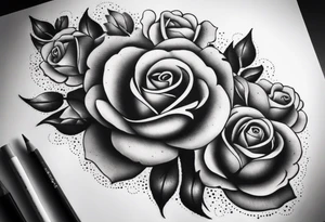Roses and ornemental tattoo idea