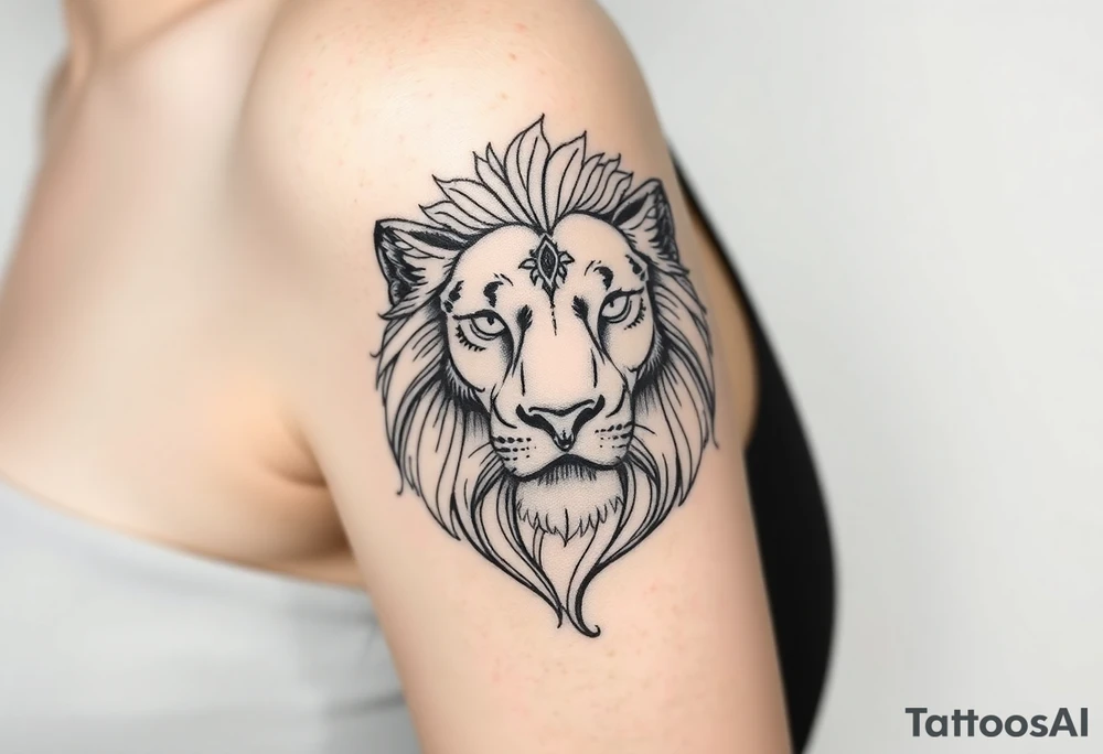 Lion face tattoo idea