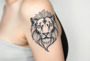Lion face tattoo idea