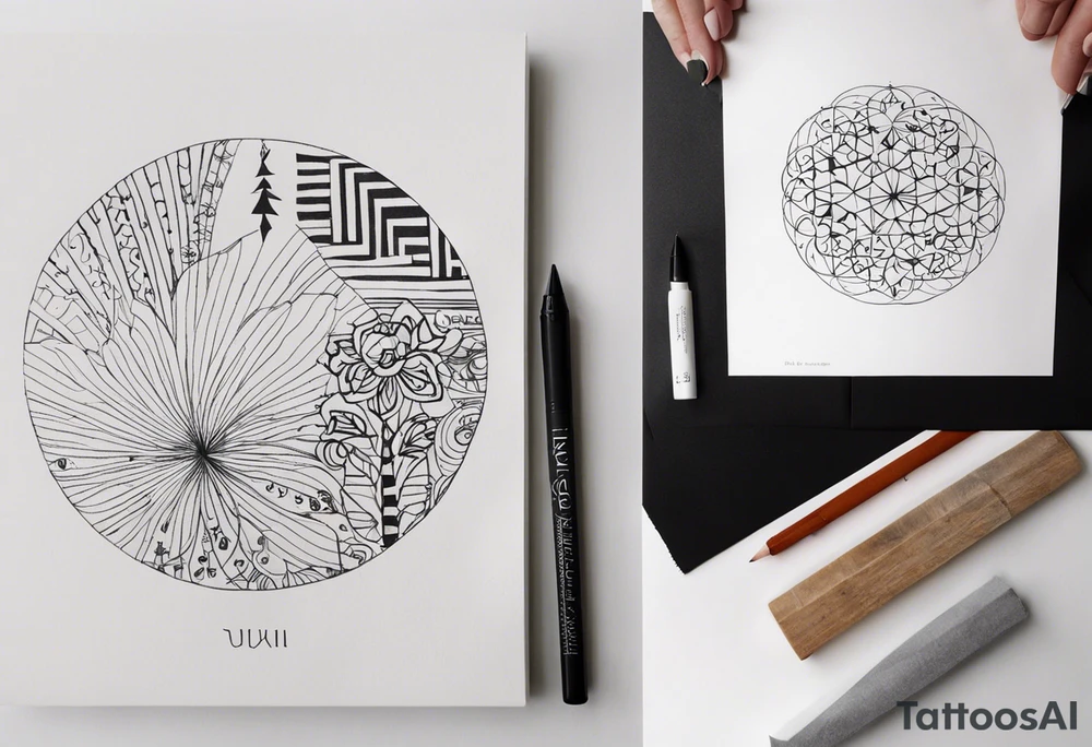 nordic text ᚠᛟᚱᛏᚢᚾᛖ ᚠᚨᚹᛖᚱᛋ ᚦᛖ ᛒᛟᛚᛞ in circul tattoo idea