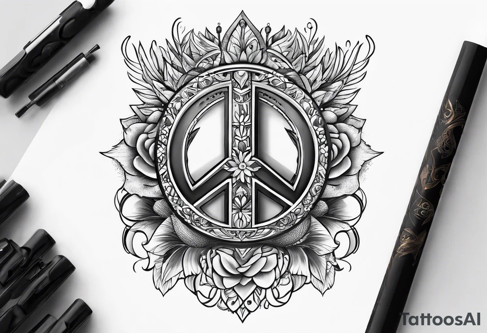 Freedom and peace and love tattoo idea