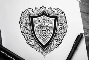 Valhalla shield  steps sword tattoo idea