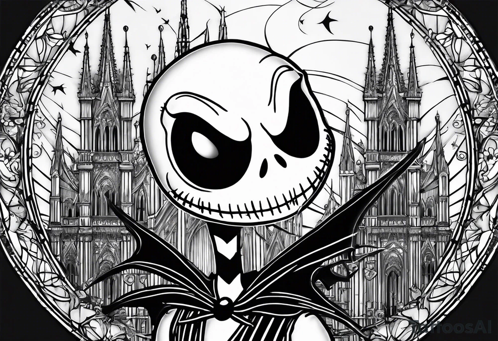 Jack Skellington with duomo milano tattoo idea Jack Skellington with duomo milano tattoo idea
