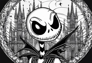 Jack Skellington with duomo milano tattoo idea
