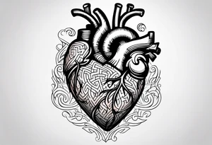 real heart with a maze inside tattoo idea