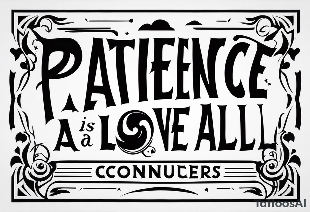 Patience is a love conquers all tattoo idea