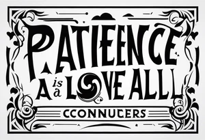 Patience is a love conquers all tattoo idea