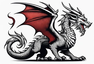 Standing Welsh dragon tattoo idea