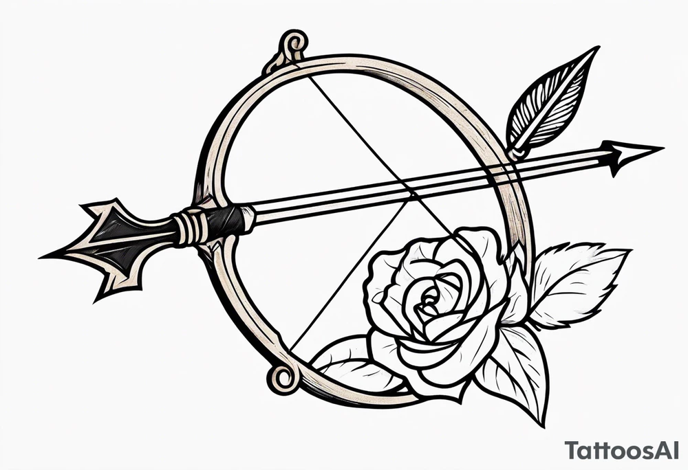 bow and arrow at rest tattoo idea