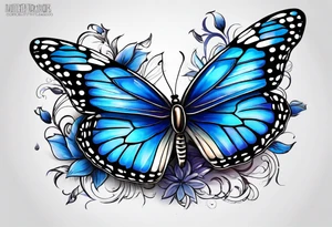 blue monarch butterflies tattoo idea
