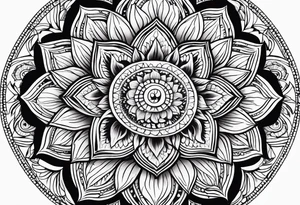 Mandala sun flower tattoo idea