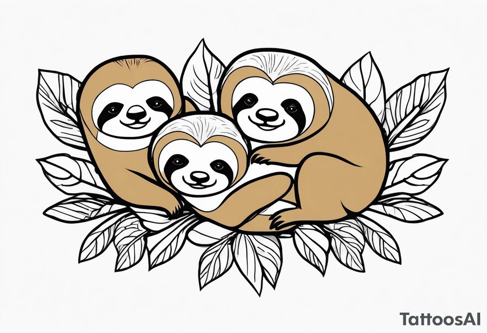 sloths funny tattoo idea