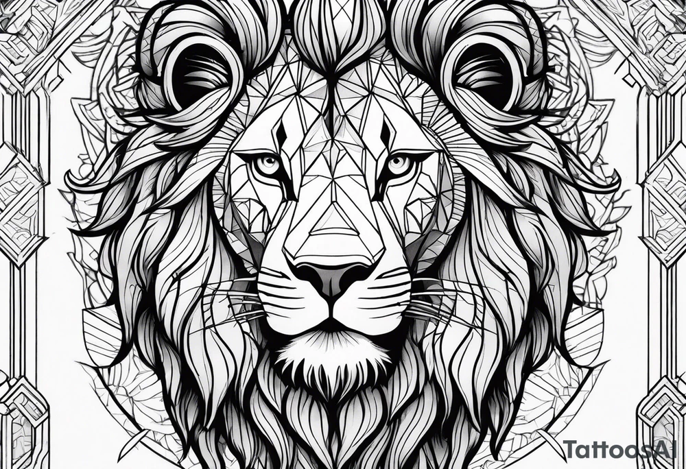 Representation of God underneath an up arrow to the left of an image of a man above a down arrow. tattoo idea