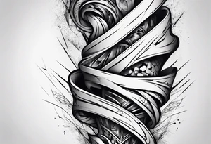 extreme fragmented twisted bone anger pain on elbow tattoo idea