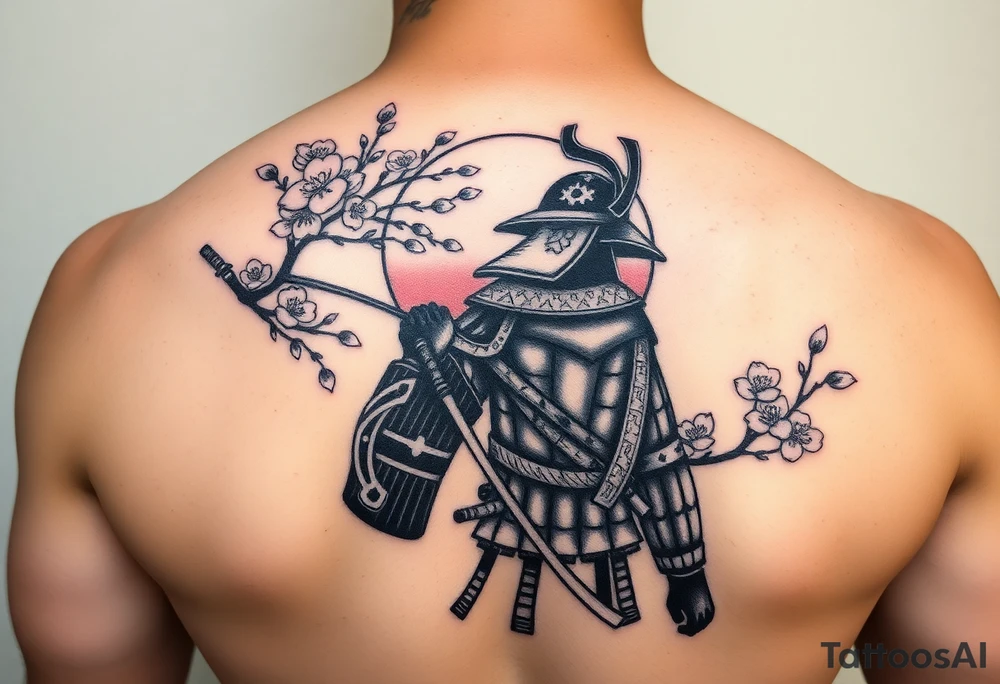 noble samurai warrior silhouette at sunset with cherry blossoms tattoo idea noble samurai warrior silhouette at sunset with cherry blossoms tattoo idea