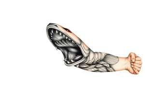 Fish mouth swallowing my arm tattoo idea