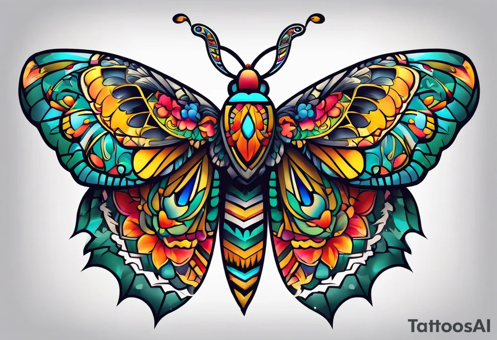 Modern Mexican Moth tattoo idea