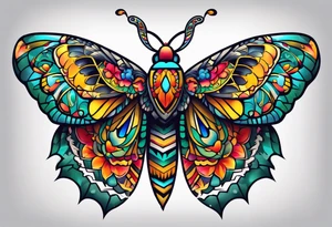 Modern Mexican Moth tattoo idea