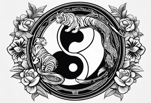 Yin and yang with tiger tattoo idea