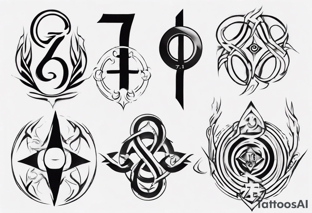 Merge in one the number 7, 11 and INFINITE SYMBOL tattoo idea