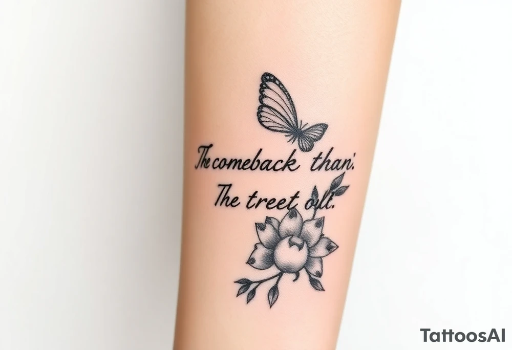 The comeback is better than the fall
Text only tattoo idea