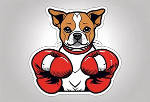 Cute Dog with boxing gloves, boxing coach tattoo idea