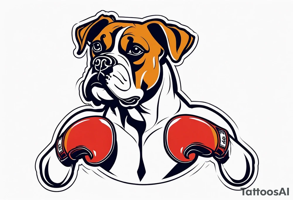 boxer dog in a boxing match tattoo idea