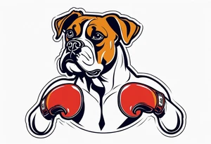 boxer dog in a boxing match tattoo idea