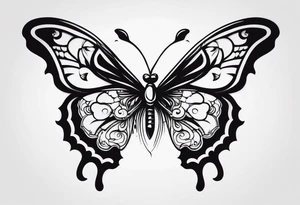 butterfly stabbed by a knife tattoo idea
