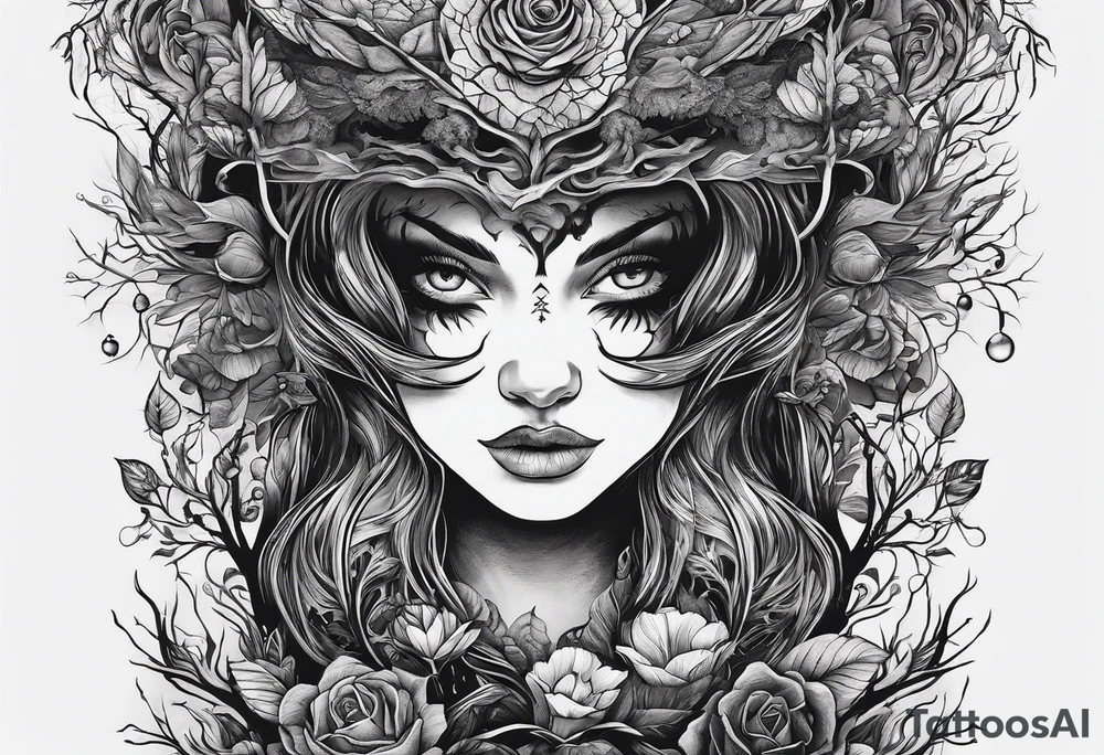 Living to dead forest tattoo idea
