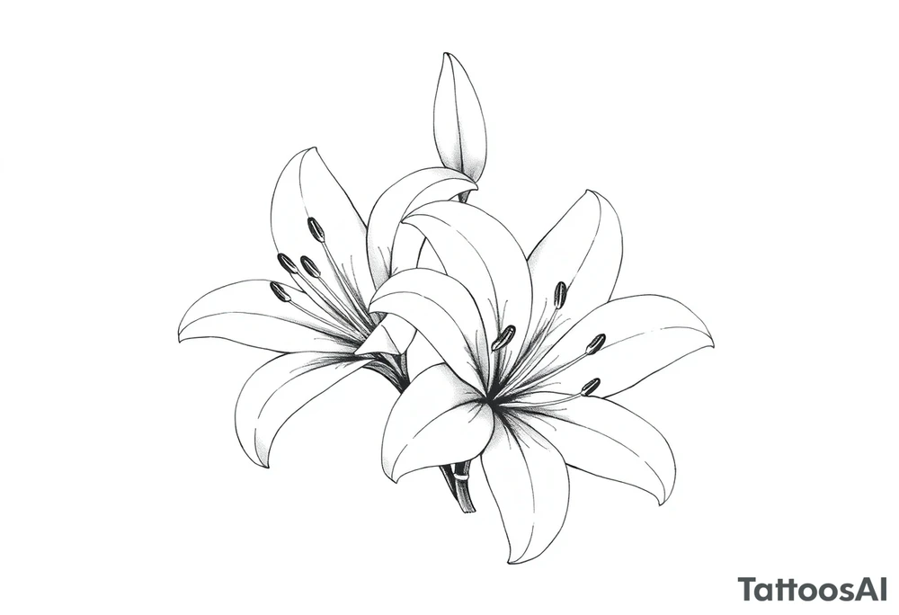 White lillies that lol like an antique etching tattoo idea