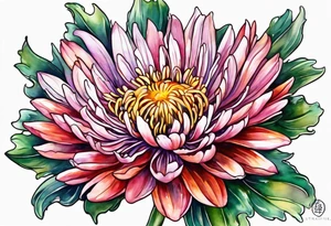 Chinese symbol strength September birth flower aster love mother tattoo idea