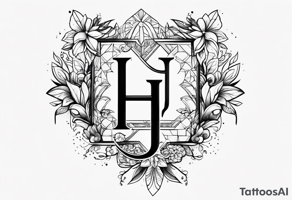 Honorata and Jacek marriage. Generate a tattoo from the letters H and J tattoo idea