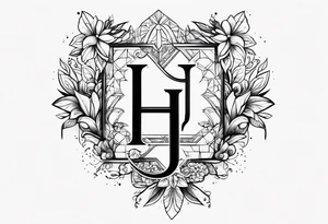 Honorata and Jacek marriage. Generate a tattoo from the letters H and J tattoo idea
