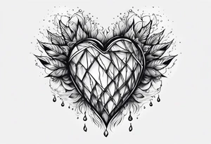 A heart that is covered in ice and also on fire tattoo idea