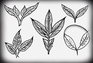 simple memorial tattoo A sowrd runs through a laurel leaf with the number 13 tattoo idea