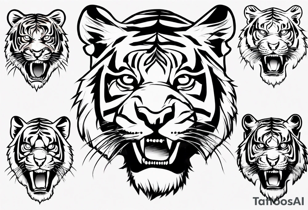 tiger but his skin made of eyes tattoo idea