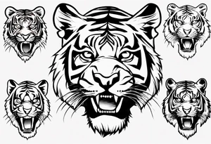 tiger but his skin made of eyes tattoo idea