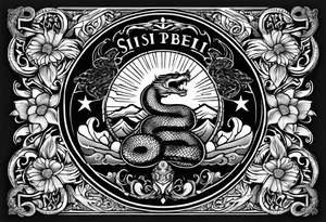 A serpent with sunlight and the phrase Si vis pacem para bellum tattoo idea