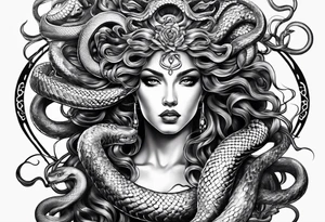 Medusa with snakes for hair tattoo idea