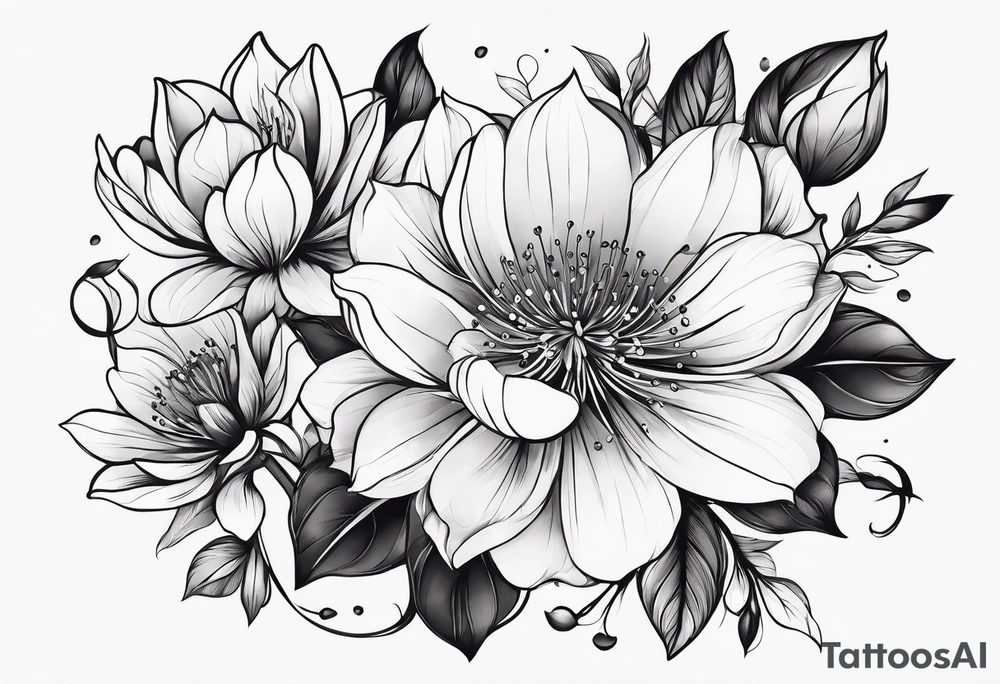 rising blossoms tattoo idea