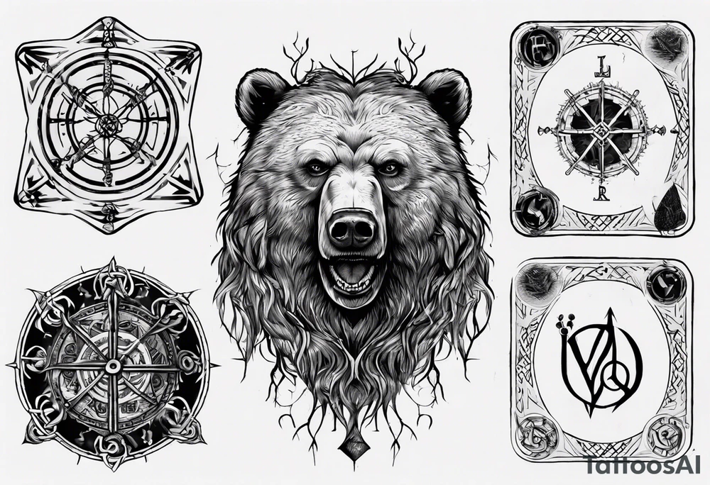 Vegvisir, Lord of the Rings, Playing Card,
Bear tattoo idea