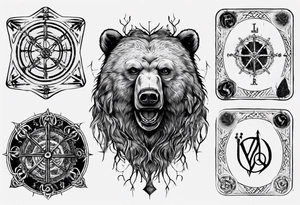Vegvisir, Lord of the Rings, Playing Card, 
Bear tattoo idea